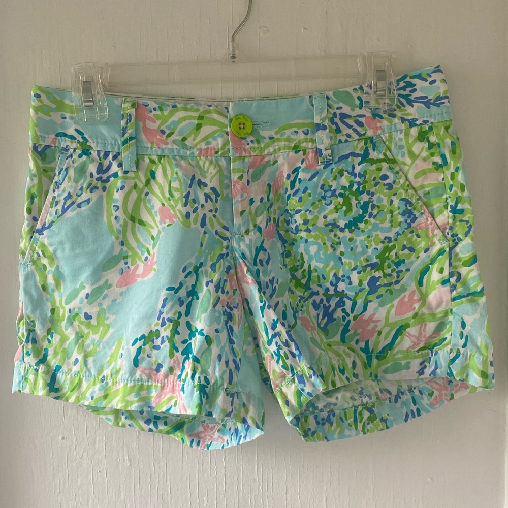 Lilly Pulitzer Callahan Sky Blue Heaven Shorts 5” Size 0